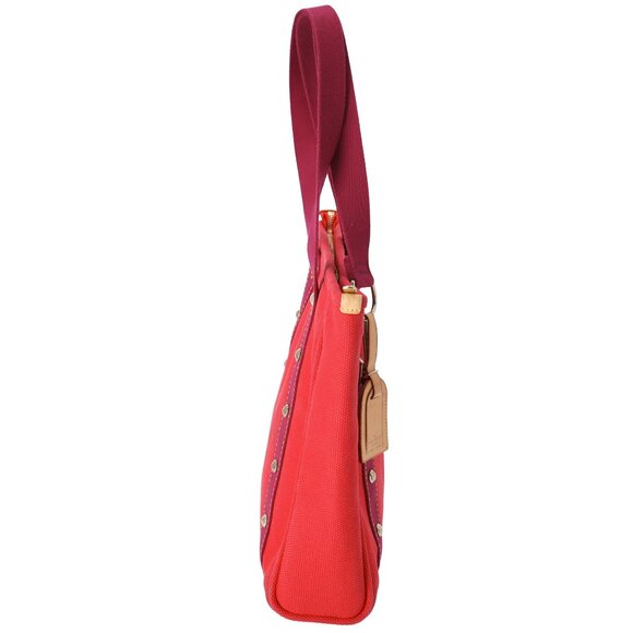 Louis Vuitton Cabas MM Antigua Tote Bag M40034 Red Rouge Canvas - Picture 6 of 11